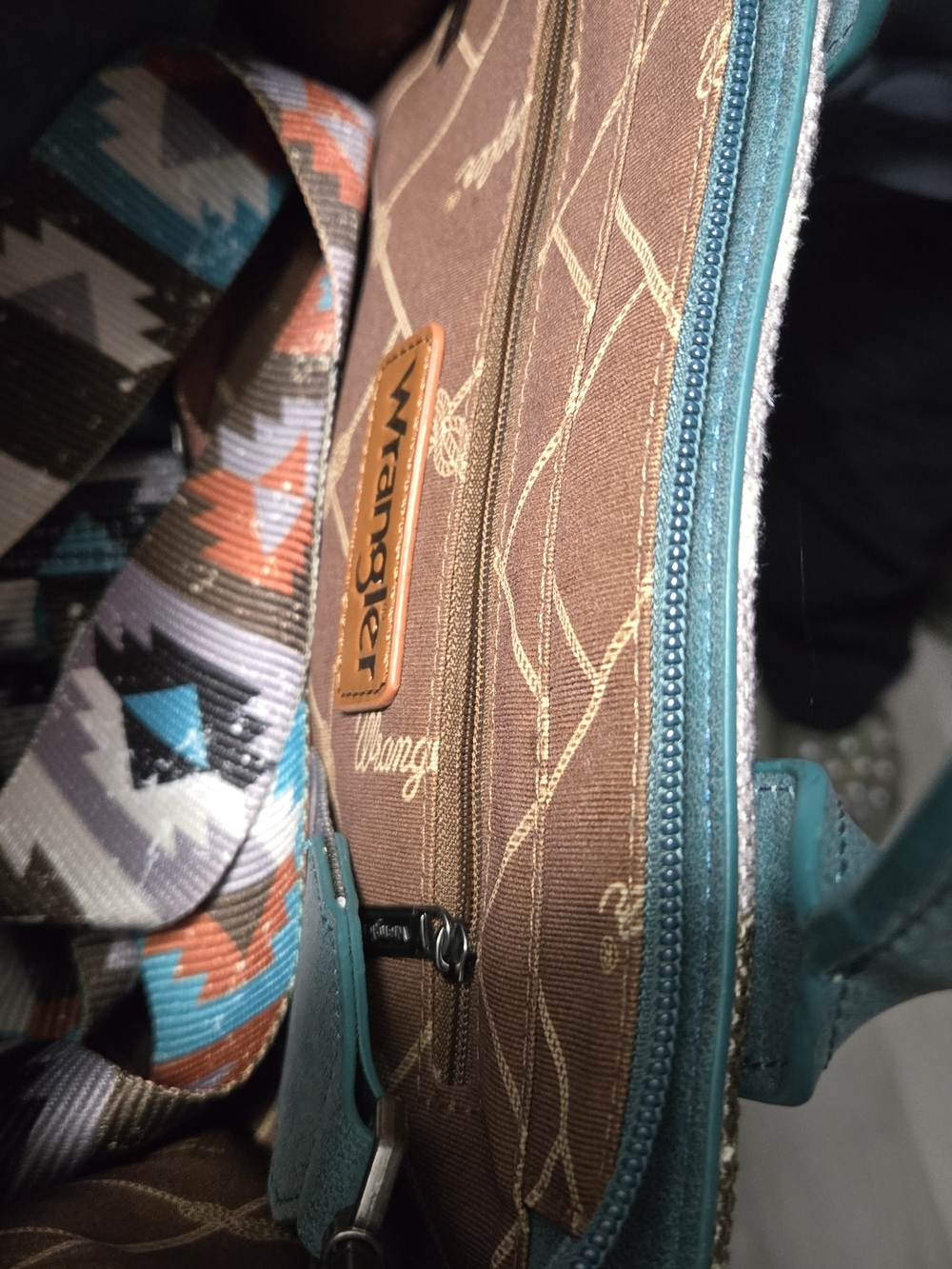 Wrangler Turquoise Aztec Pattern Handbag And Wallet - Picture 6 of 11